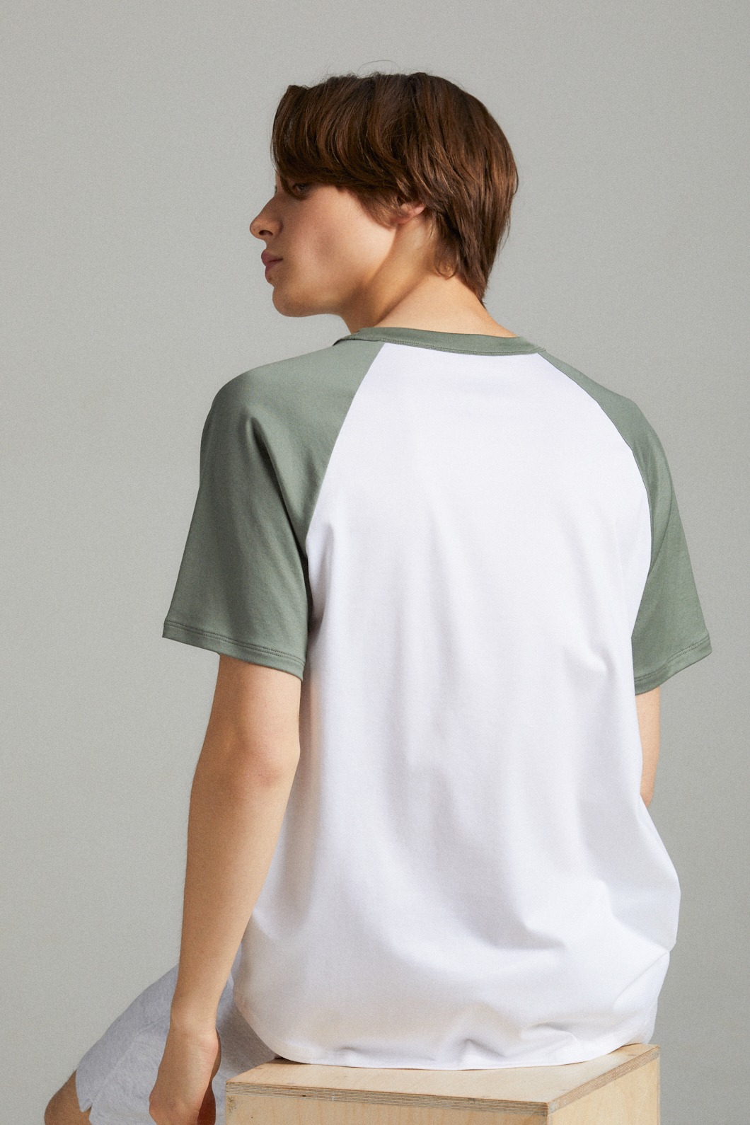 M_래글런 배색 반소매 티셔츠 (180gsm)